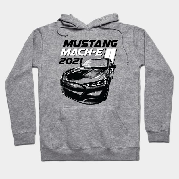 Racing Stripes Ford Mustang Mach-E Hoodie by zealology